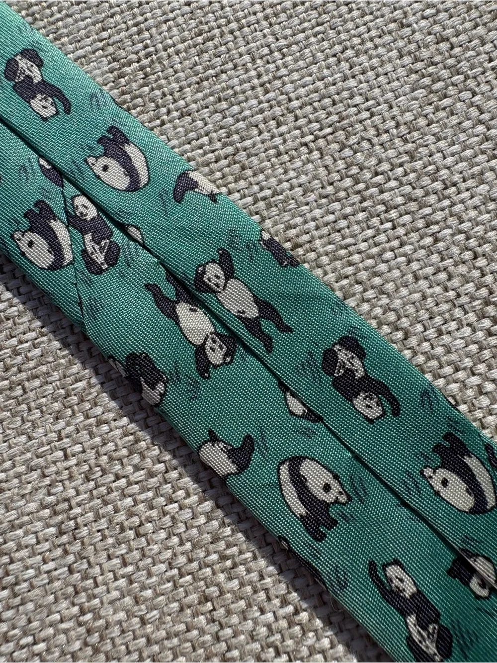 Hermès Panda Silk Tie Vintage 7362 PA Made in France Rare